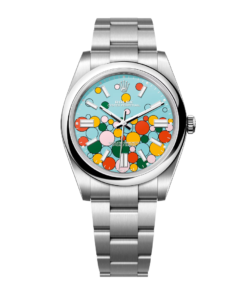 Rolex Oyster Perpetual 41 m124300-0008 Turquoise blue Celebration motif dial domed bezel oyster bracelet
